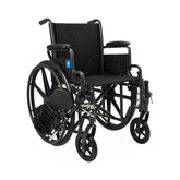 Medline K1 Basic Wheelchair – 16" Wide, Swing-Back Arms, Elevating Leg Rests
